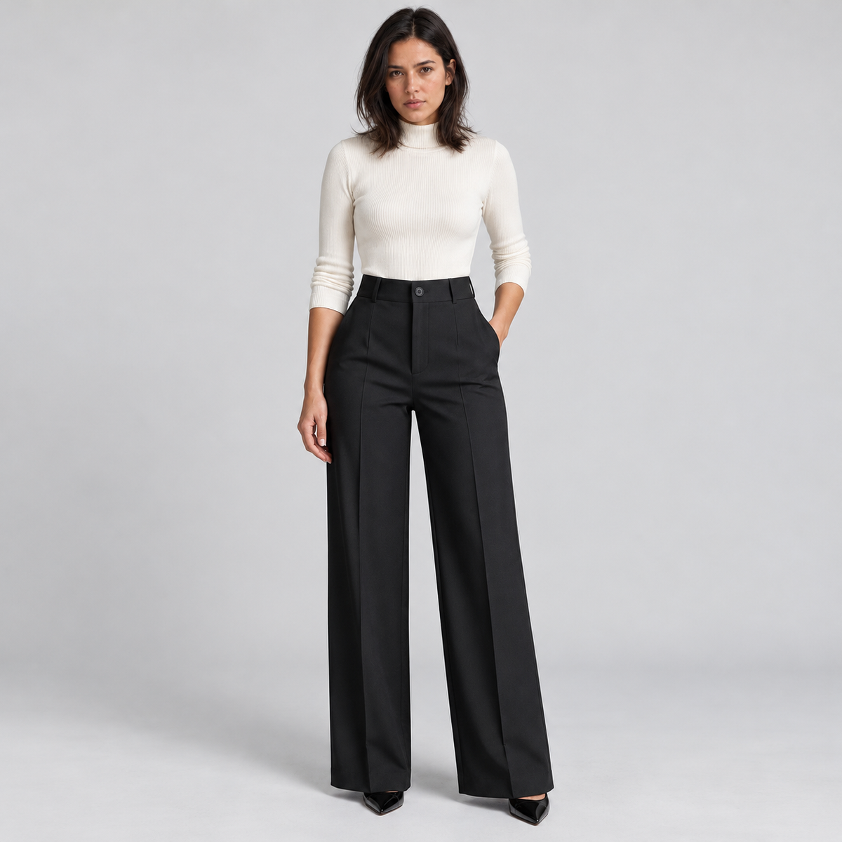 Dora | Women's High Waisted Dress Pants – Black