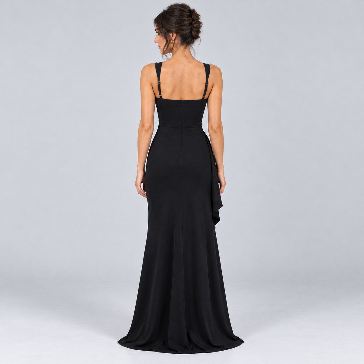 Sadie | Women's Ruched Side Split Maxi Dress – Open Back Party Dress