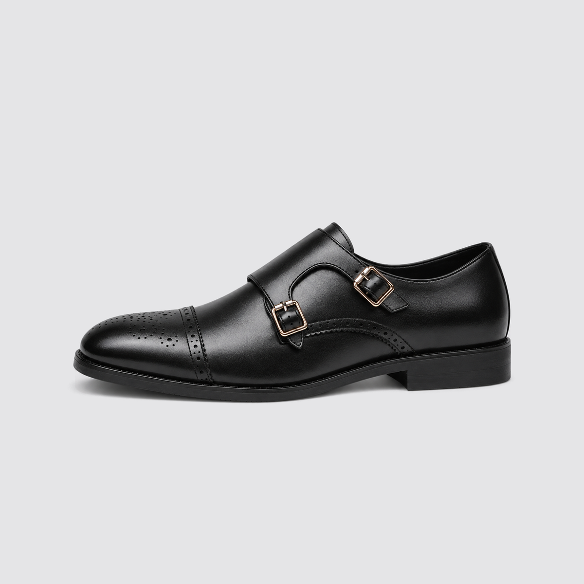 Otto | Men's Double Monk Strap Dress Shoes – Leather Look Formal Shoes