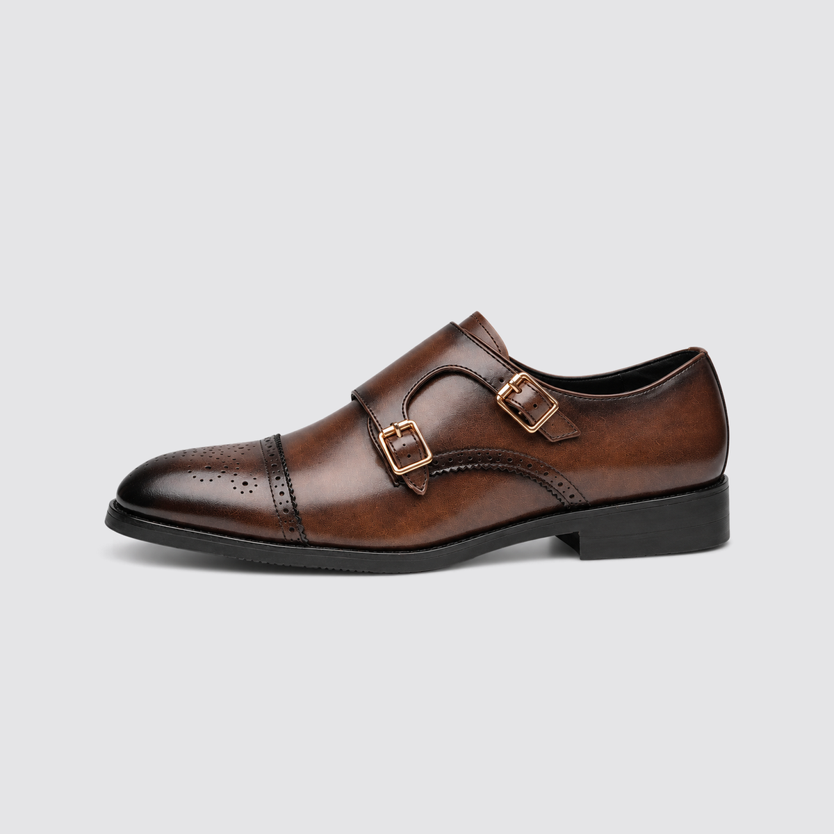 Otto | Men's Double Monk Strap Dress Shoes – Leather Look Formal Shoes