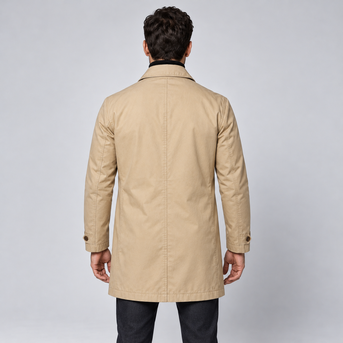 Neil | Men's Tailored Button Front Winter Coat – Longline Overcoat