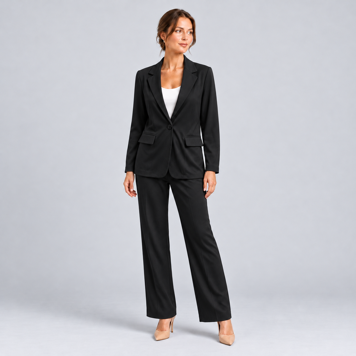 Anika | Women's Tailored Blazer Suit Set – High Waist Pant Suit