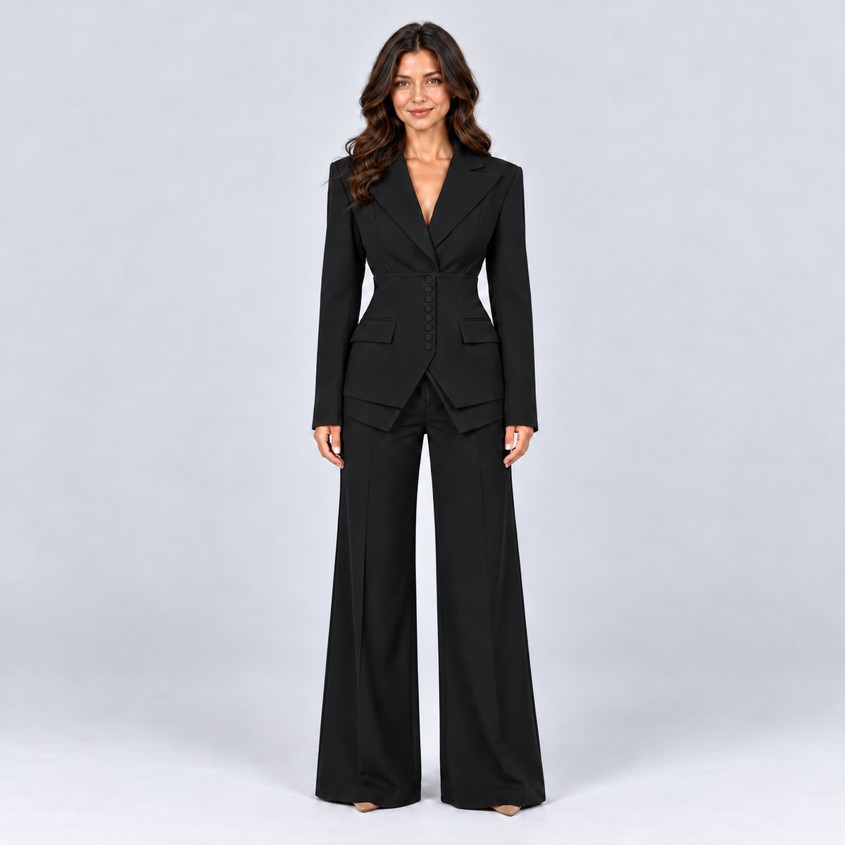 Saga | Women's Three Piece Blazer Suit Set – Black