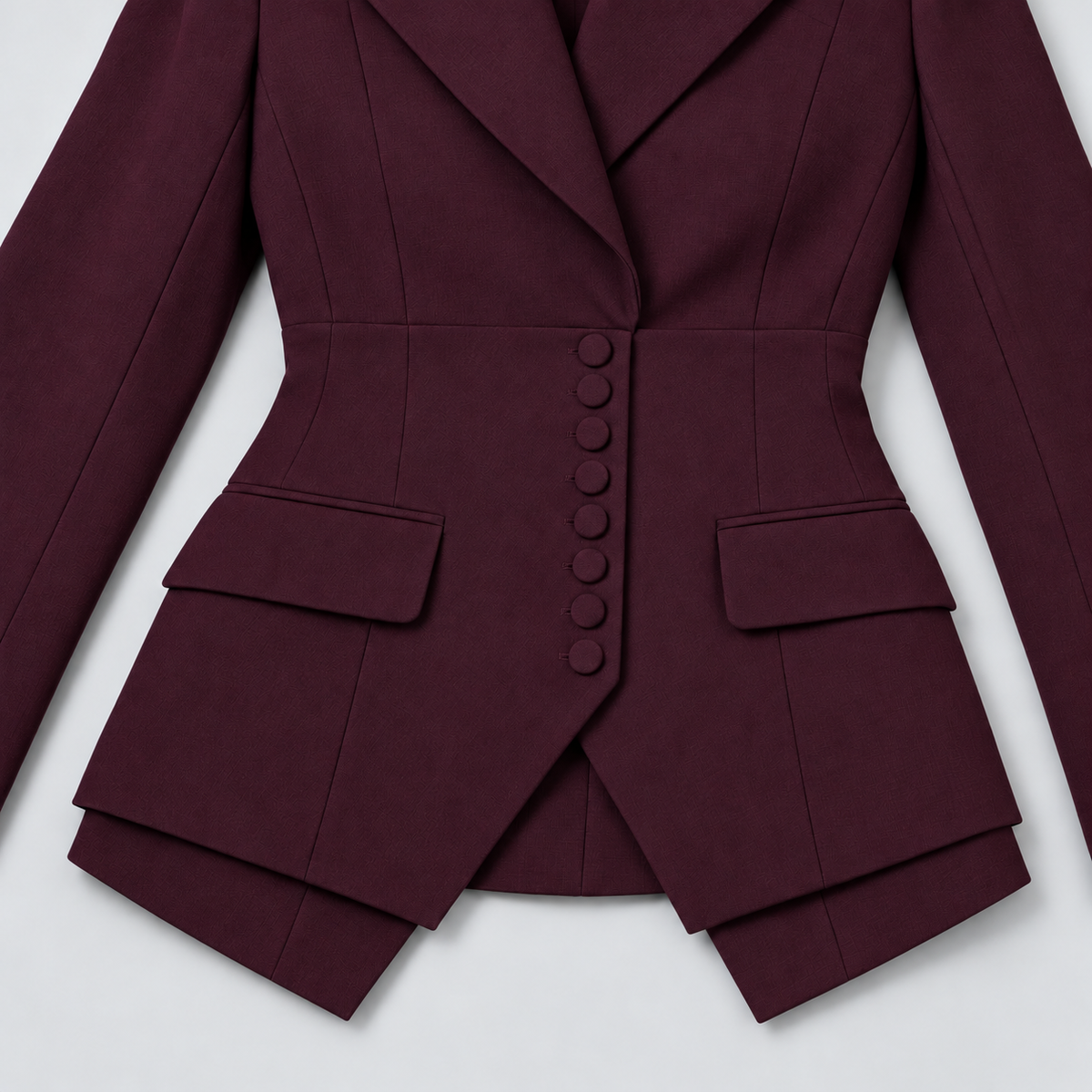 Saga | Women's Three Piece Blazer Suit Set – Burgundy