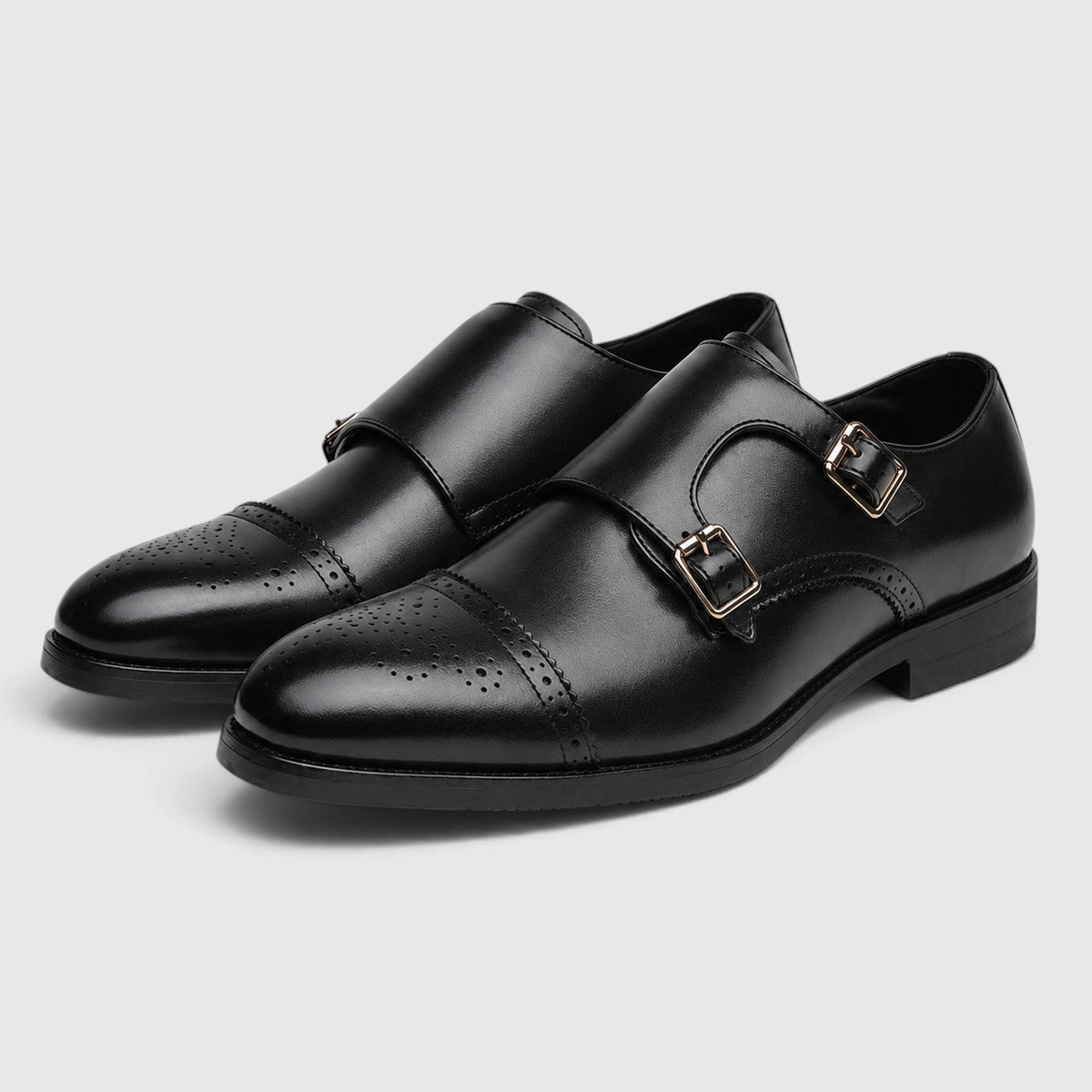 Otto | Men's Double Monk Strap Dress Shoes – Leather Look Formal Shoes