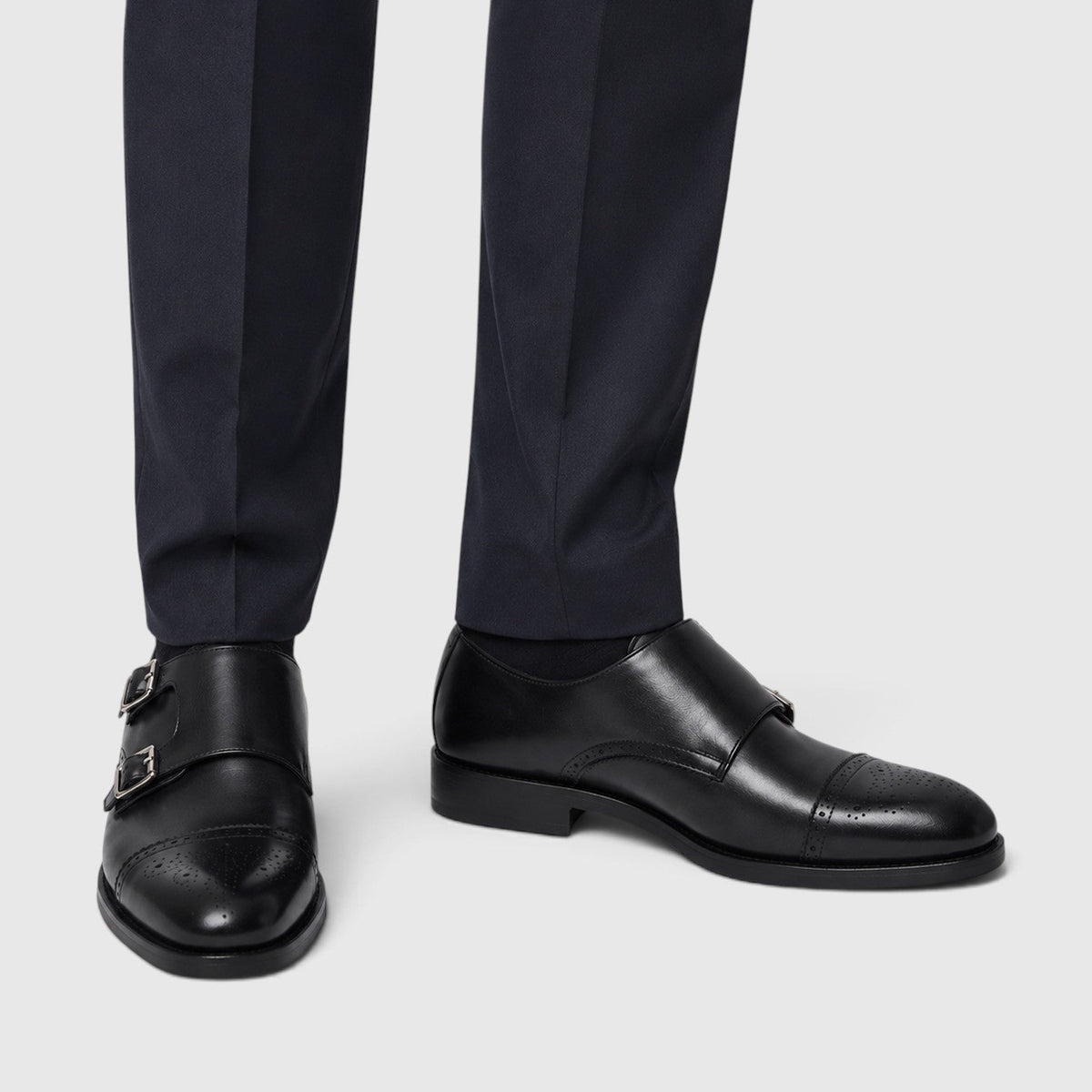 Otto | Men's Double Monk Strap Dress Shoes – Leather Look Formal Shoes