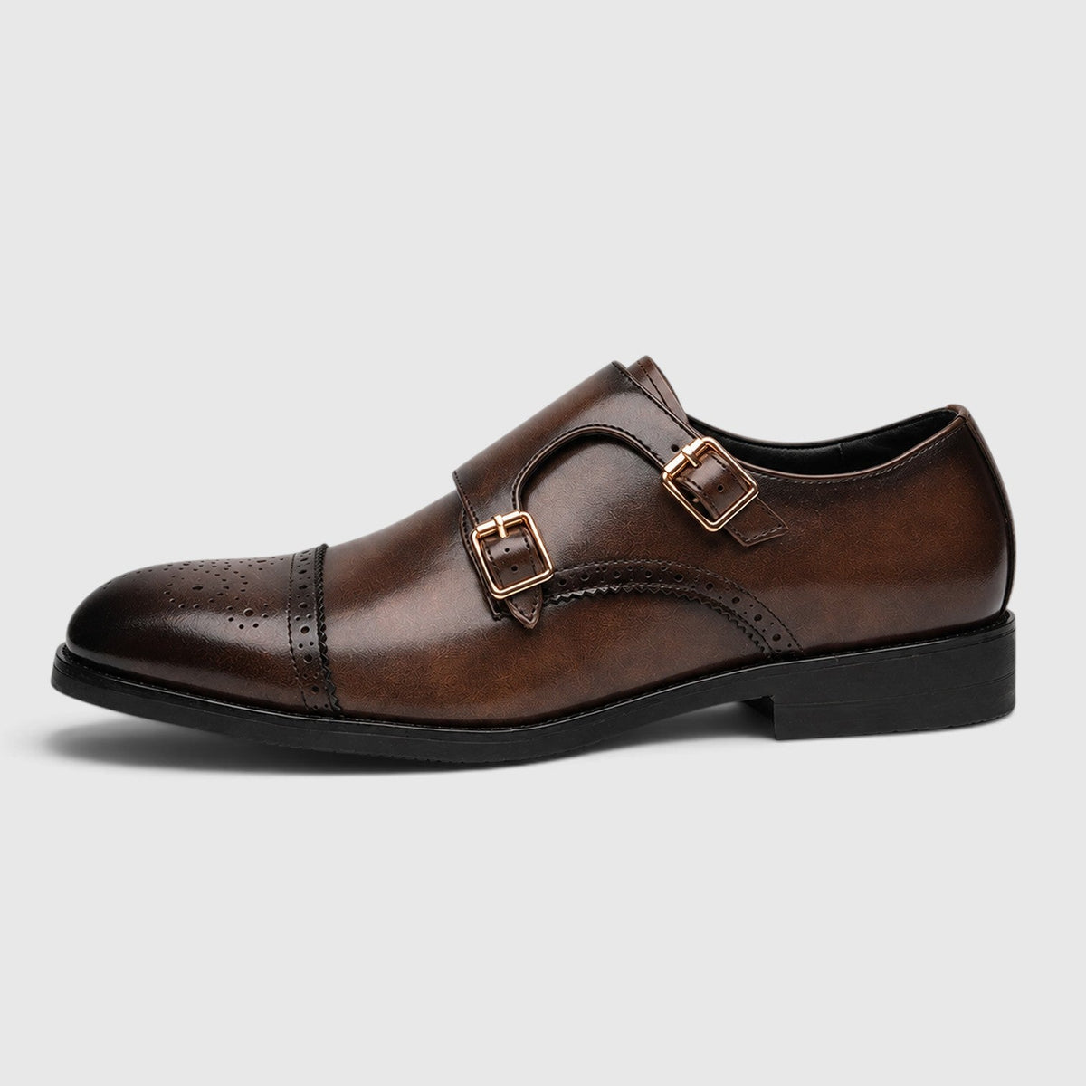 Otto | Men's Double Monk Strap Dress Shoes – Leather Look Formal Shoes
