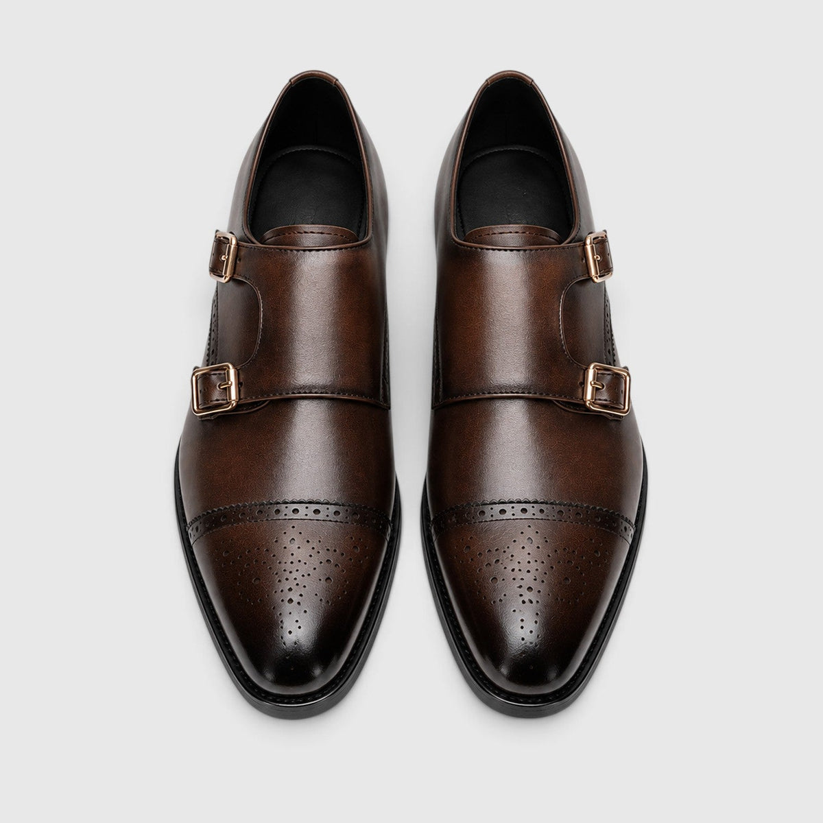 Otto | Men's Double Monk Strap Dress Shoes – Leather Look Formal Shoes