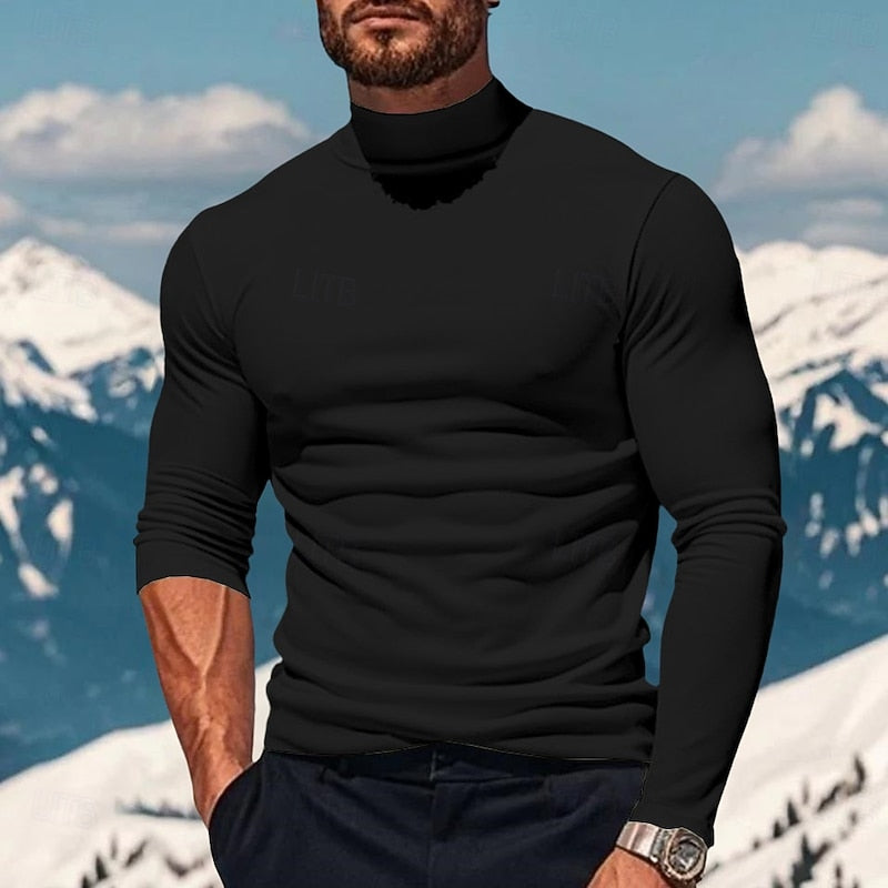 Dallas | Men's Mock Neck Long Sleeve Top – Slim Base Layer Shirt