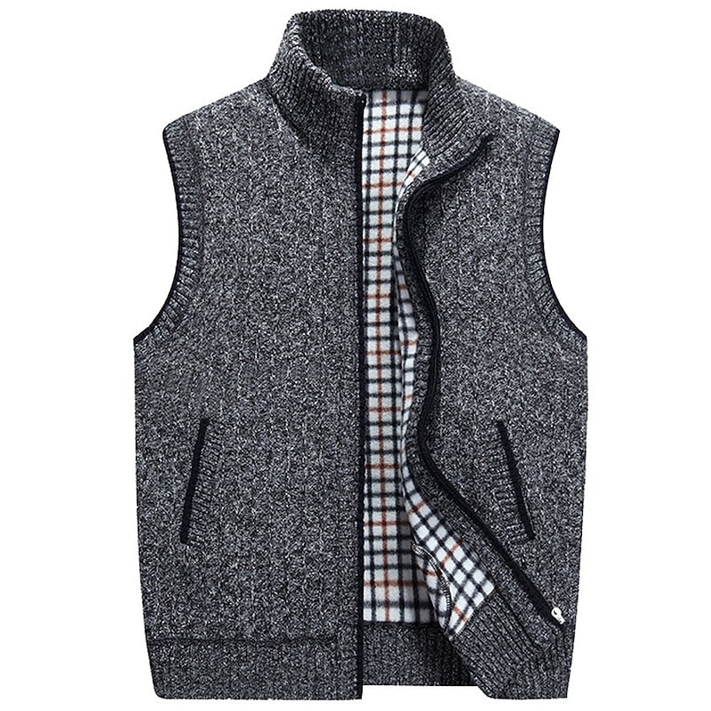 Wade | Men's Stand Collar Winter Vest – Dark Gray
