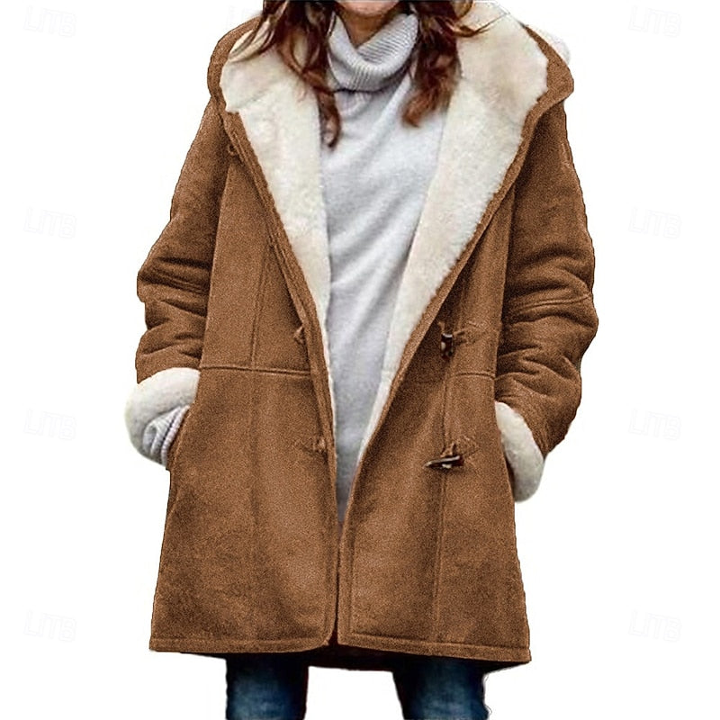 Stella | Women's Insulated Hooded Winter Coat – Khaki