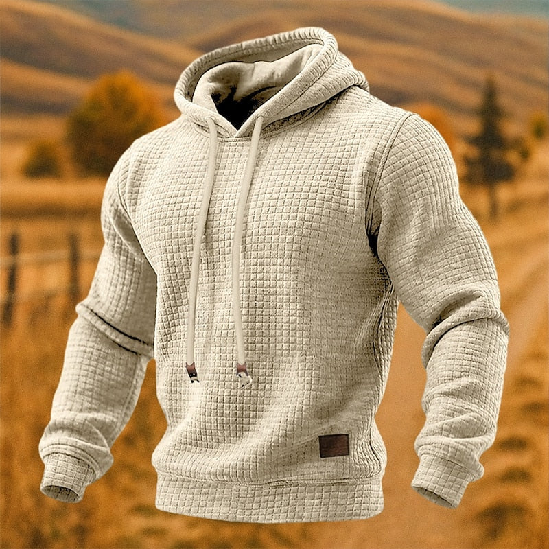 Hank | Men's Textured Pullover Hoodie – Relaxed Fit Sweatshirt