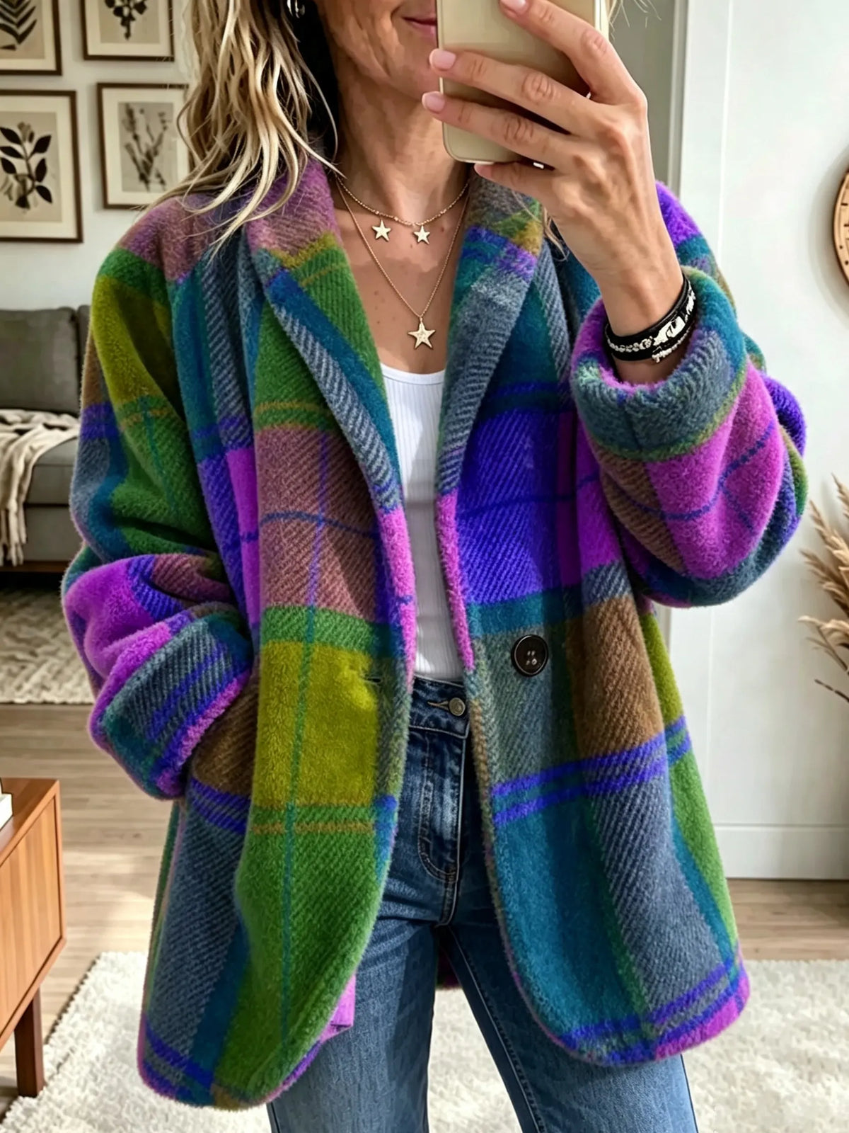 Vera | Women's Brushed Plaid Winter Jacket – Neptune