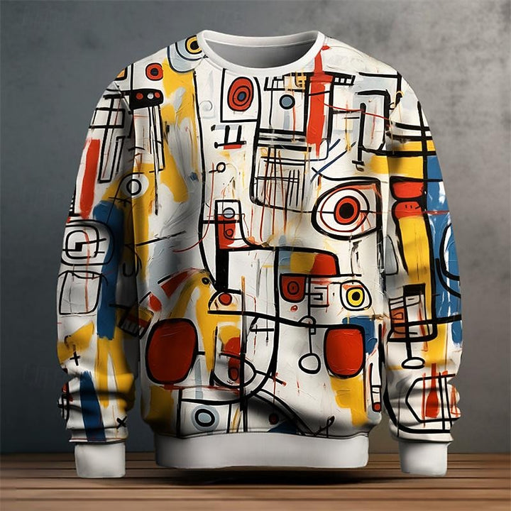 Zane | Men's Art Print Graphic Sweatshirt – Orange