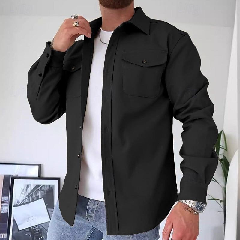 Carson | Men's Relaxed Fit Overshirt – Black