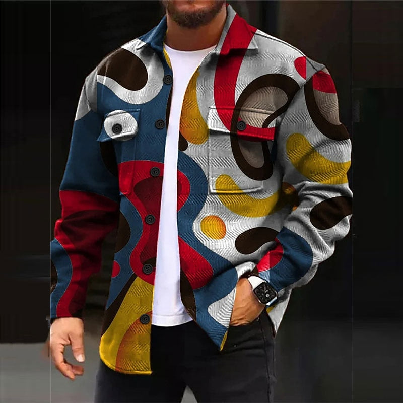 Noah | Men's Statement Print Overshirt – Relaxed Button Up Shirt