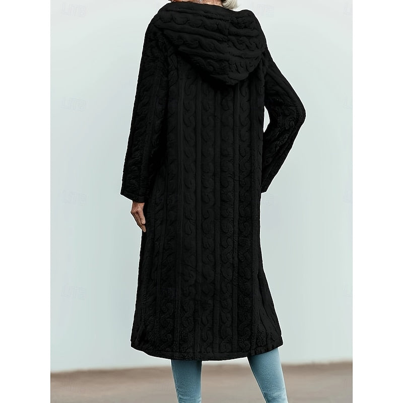 Bree | Women's Plush Longline Winter Coat – Hooded Long Coat