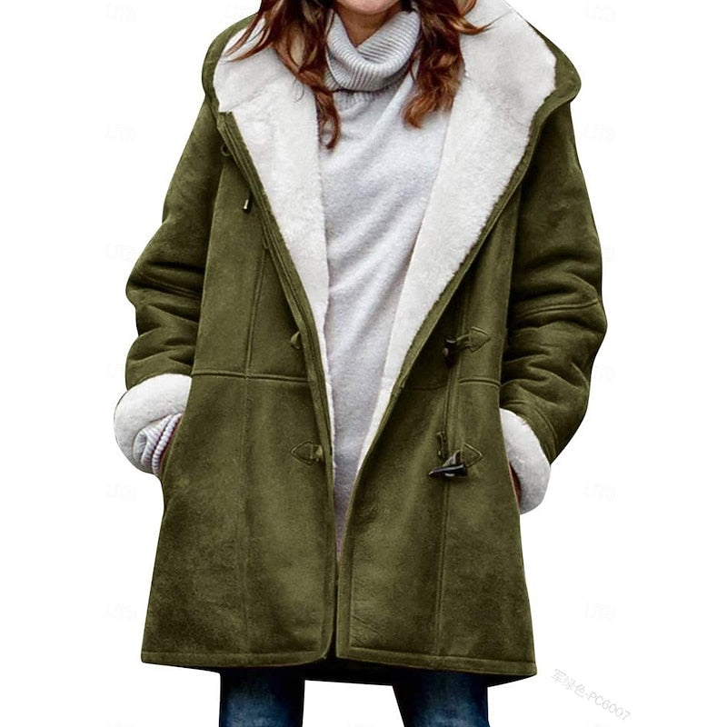 Stella | Women's Insulated Hooded Winter Coat – Army Green