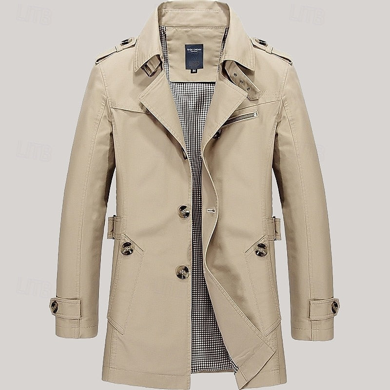 Kane | Men's Single Breasted Trench Coat – Beige
