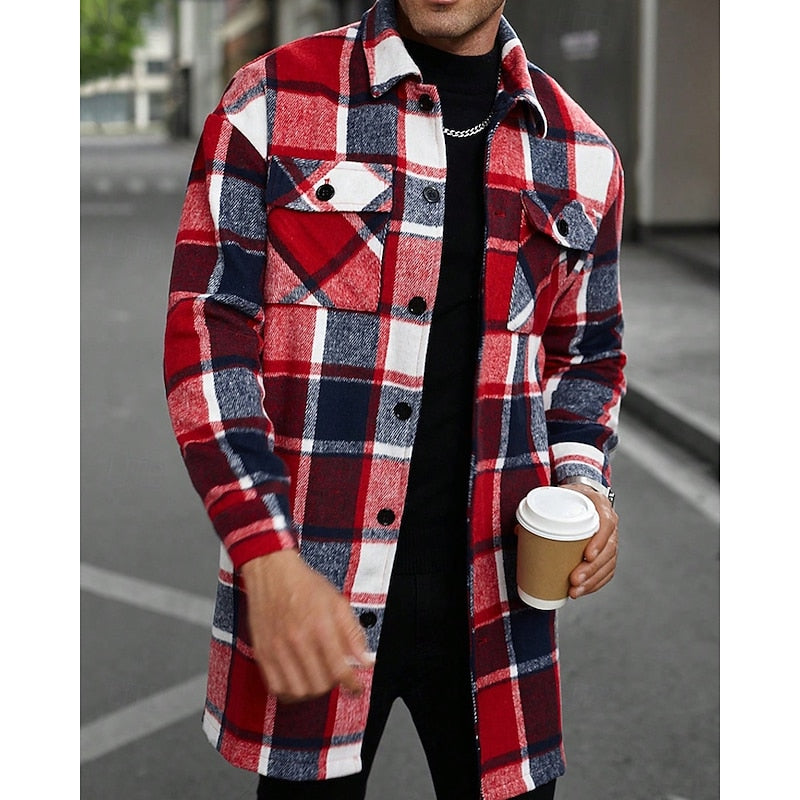 Emmett | Men's Warm Plaid Overshirt – Wine