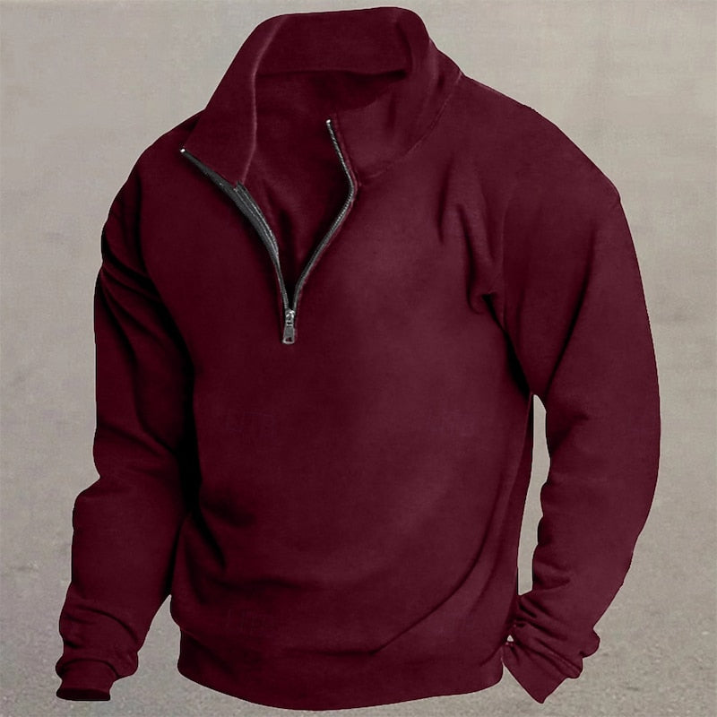 Ivan | Men's Stand Collar Quarter Zip Sweater – Cosy Pullover