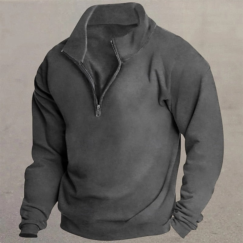 Ivan | Men's Stand Collar Quarter Zip Sweater – Cosy Pullover