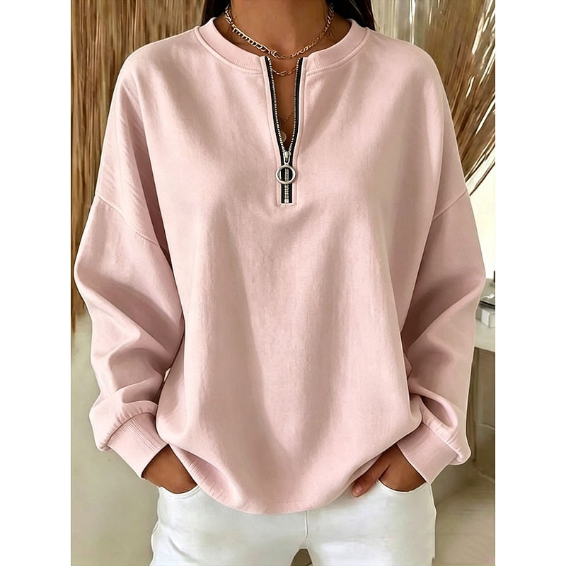 Kendra | Women's Quarter Zip Sweatshirt – Pink