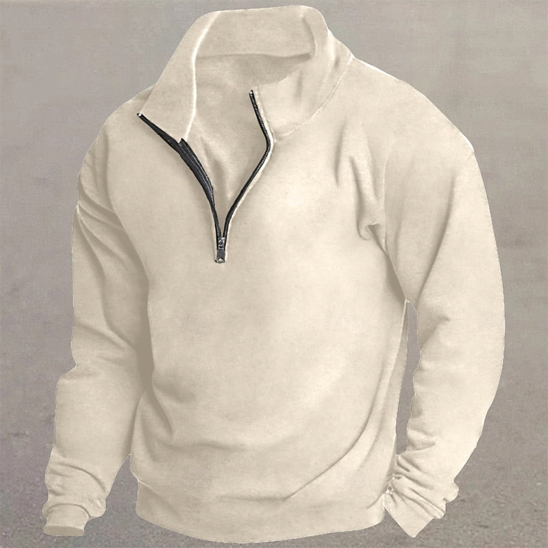 Ivan | Men's Stand Collar Quarter Zip Sweater – Cosy Pullover