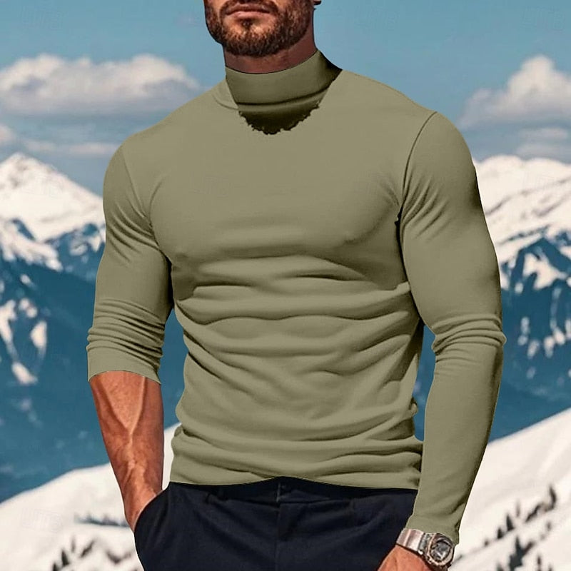Dallas | Men's Mock Neck Long Sleeve Top – Slim Base Layer Shirt