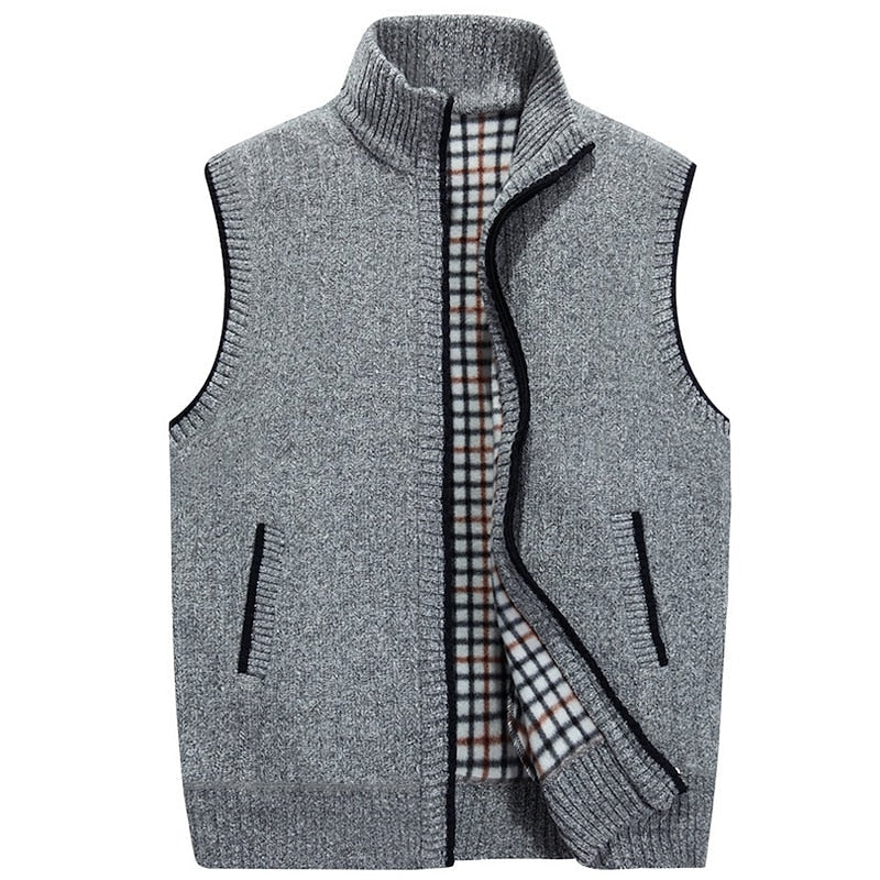 Wade | Men's Stand Collar Winter Vest – Light Grey