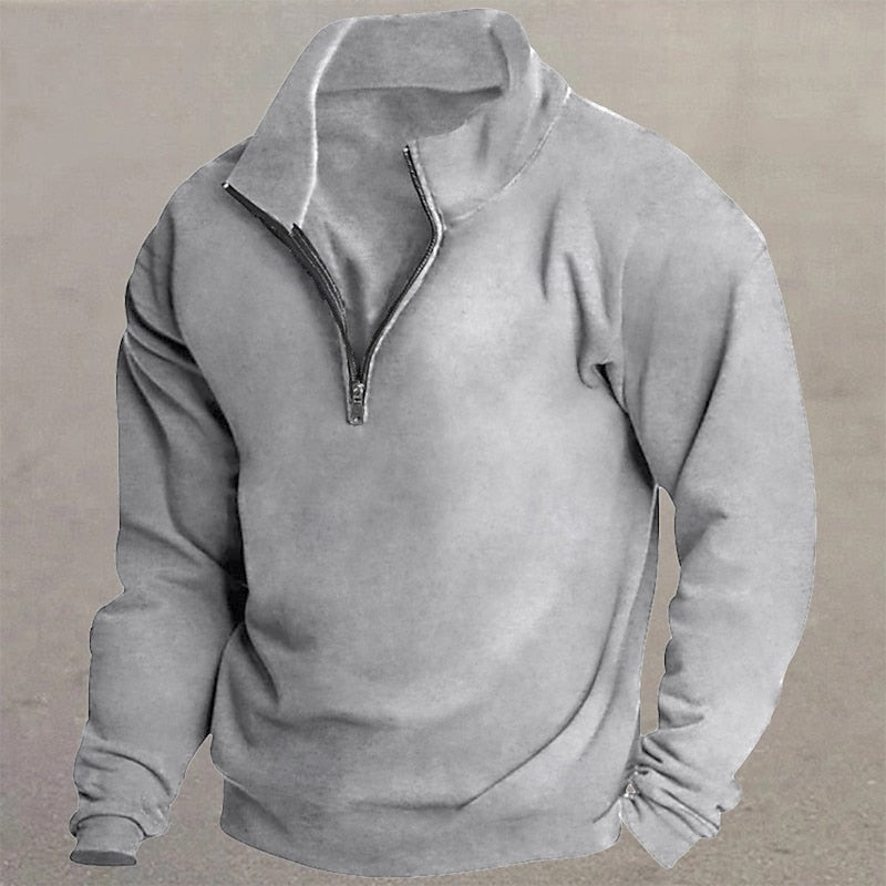 Ivan | Men's Stand Collar Quarter Zip Sweater – Cosy Pullover