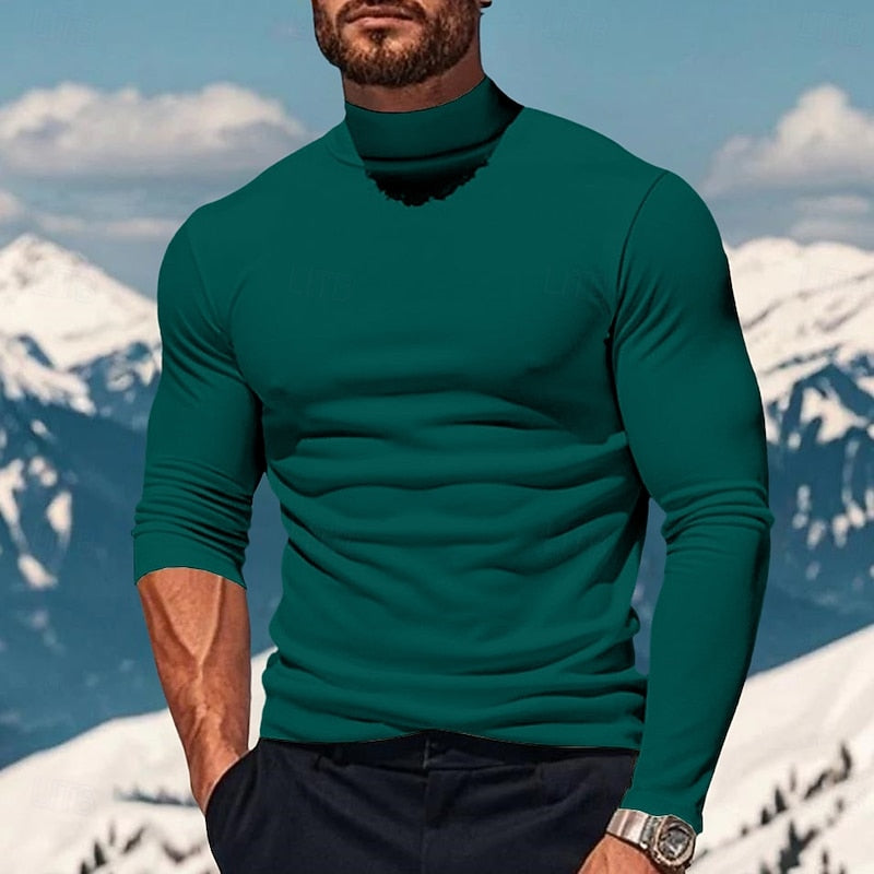 Dallas | Men's Mock Neck Long Sleeve Top – Slim Base Layer Shirt