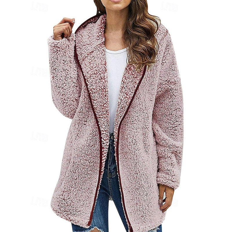 Erin | Women's Plush Hooded Winter Jacket – Pink