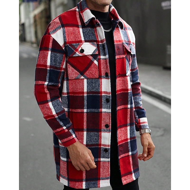 Emmett | Men's Warm Plaid Overshirt – Wine