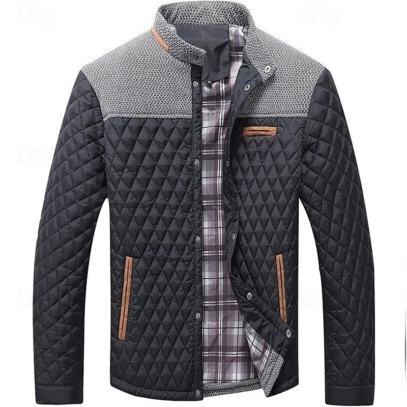 Archer | Men's Stand Collar Quilted Jacket – Classic Casual Jacket