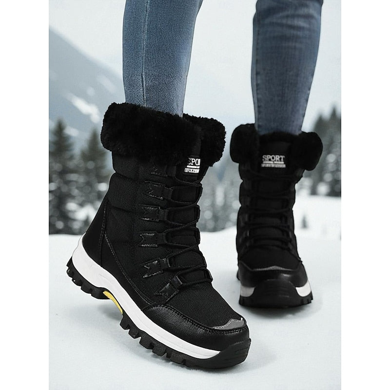 Kira | Women's Plush Lined Lace Up Winter Boots – Black