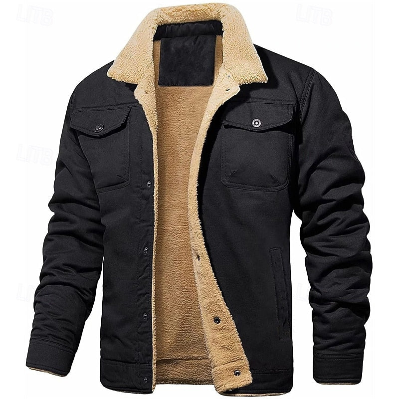 Adam | Men's Trucker Style Winter Jacket – Plush Lined Sherpa Jacket