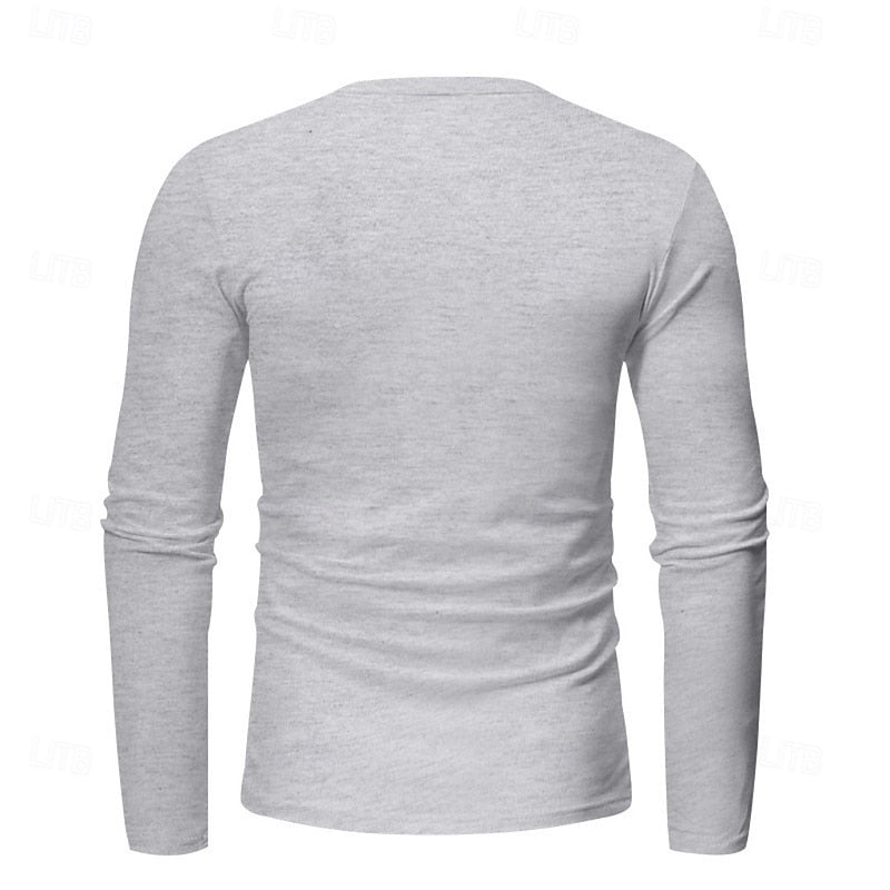 Liam | Men's Long Sleeve Henley Shirt – Button Placket Layering Top