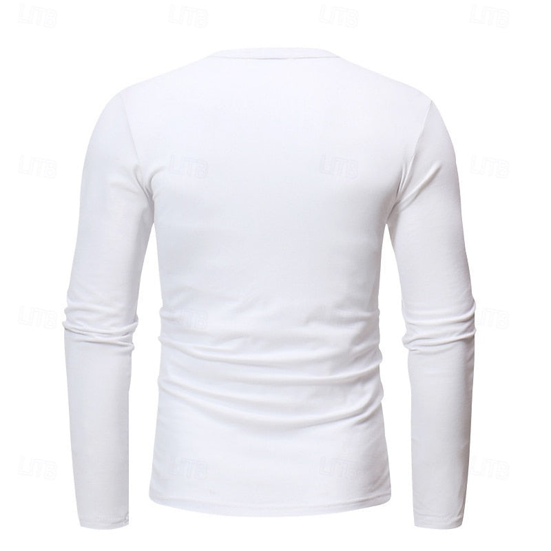 Liam | Men's Long Sleeve Henley Shirt – Button Placket Layering Top