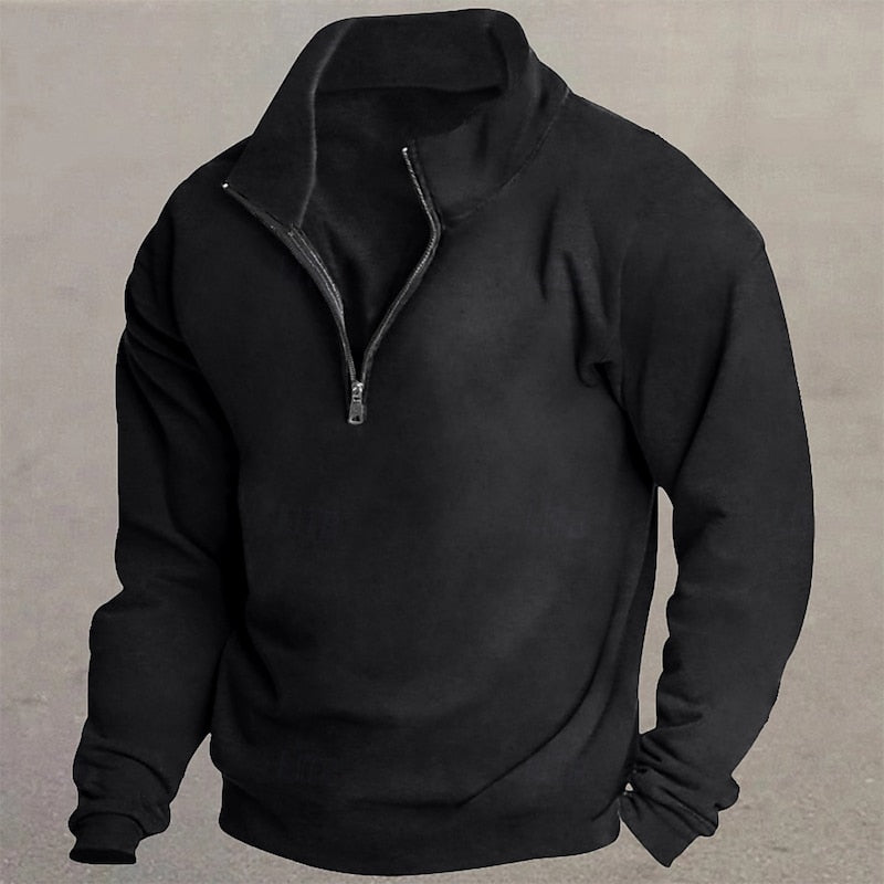 Ivan | Men's Stand Collar Quarter Zip Sweater – Cosy Pullover
