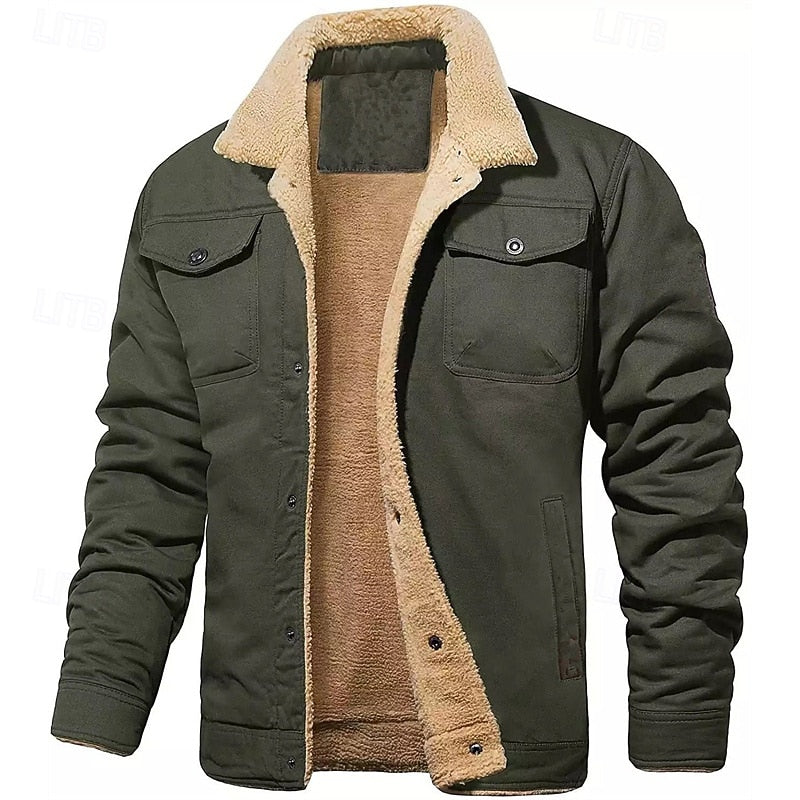 Adam | Men's Trucker Style Winter Jacket – Plush Lined Sherpa Jacket