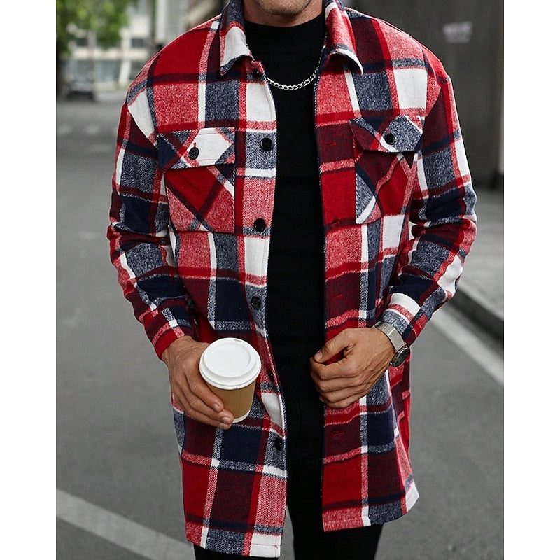 Emmett | Men's Warm Plaid Overshirt – Wine