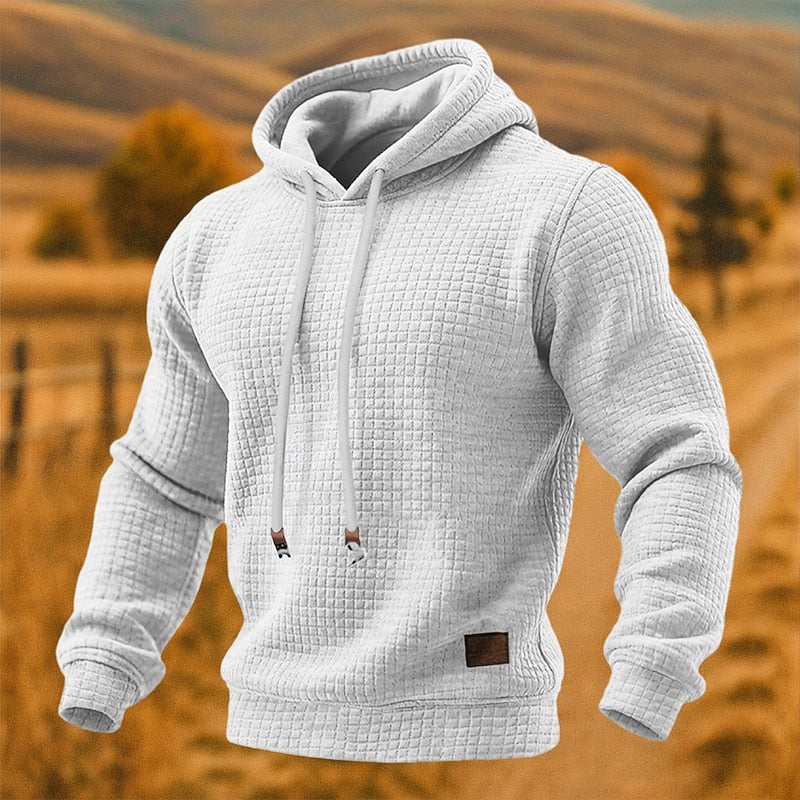 Hank | Men's Textured Pullover Hoodie – Relaxed Fit Sweatshirt