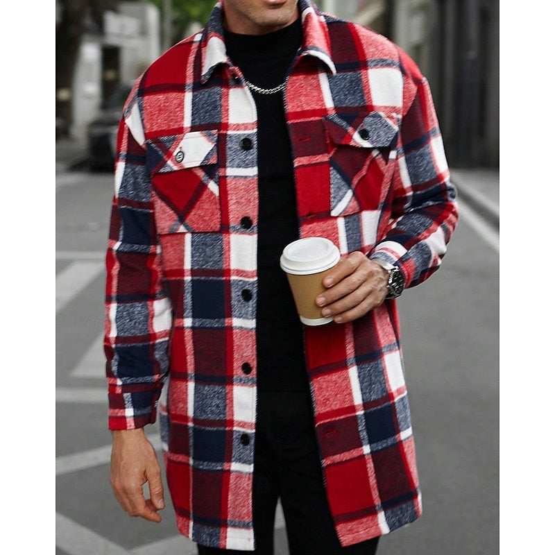 Emmett | Men's Warm Plaid Overshirt – Wine